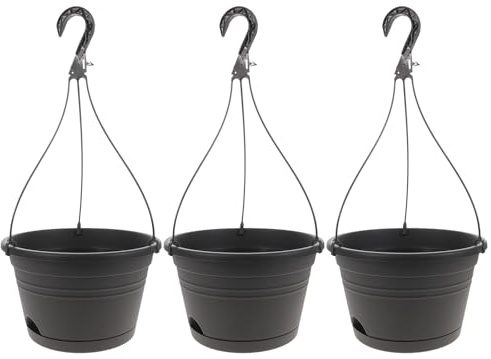 Cabilock 3 Stücke Blumenampel Pflanzampel Hängeampeln Hängender Blumentopf mit Haken Hängepflanztopf Pflanztopf Blumenkasten zum Aufhängen für Innen Außen Garten Balkon Terrasse
