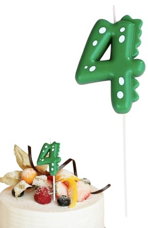 TONGFENG Bougie d’Anniversaire Dinosaure - Bougie numérotée colorée Faite à la Main - Bougies d'anniversaire colorées avec élément de Dinosaure de Dessin animé, Bougie numérique Faite à la Main