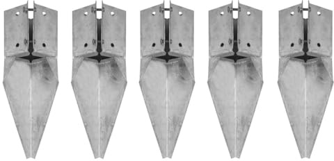 5 x Fence Repair Post Holder 75mm posts Support Drive Down Spike Clamp Grip Galvanised for 75mm x 75mm (3) posts, Eliza Tinsley Swiftpost, Pack of 5