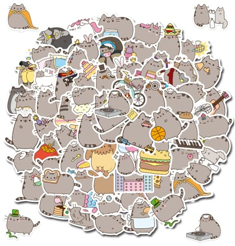 Funny Cat Stickers Set, 100 Pcs Cute Cat Decals Waterproof Vinyl Stickers, Cute Kitten Stickers, Wall Stickers, Animal Graffiti Decals, Cats Laptop Sticker for Baby's Bedroom
