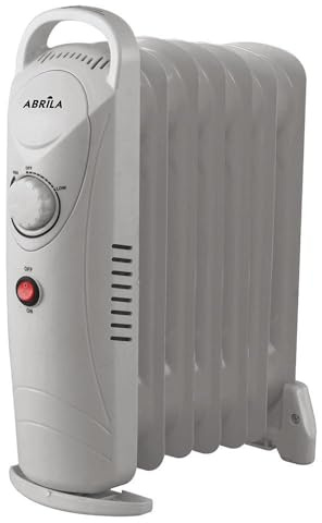 Radiador de aceite 700W, 7 elementos, termostato, protección sobrecalentamiento, luz indicadora, asa; ideal para calefacción efectiva y segura.