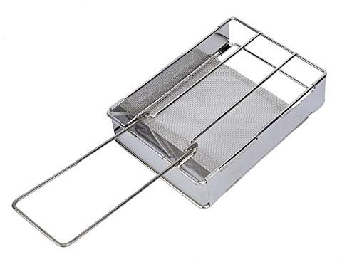 Parrilla de Barbacoa Plegable de Acero Inoxidable, Mini Parrilla de Barbacoa Plegable portátil, Parrilla para Pan y Salchichas