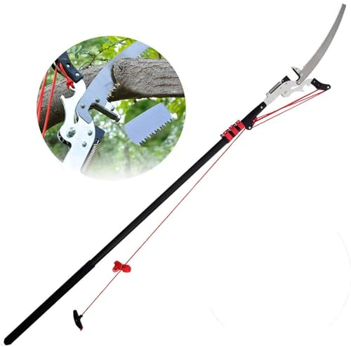 Baumschnitt Stangensäge Teleskop Verlängerungs Stangensäge 24 Fuß mit Nylonseil - Effektives Baumschnittwerkzeug zum Trimmen und Beschneiden von Ästen