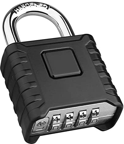 OneTreeTime Heavy Duty Combination Padlocks Outdoor, [Weatherproof] 52mm Large 4 Digit Locker Padlock With 8mm Thick 304 Stainless Steel Shackle For Garage, Home, School, Gate, Shed, Fence, Warehouse,