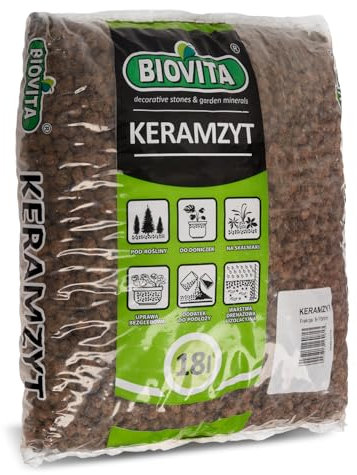 Pullmer Blähton für pflanzen 18l, 4-8 mm, Tongranulat zur Drainage,Hydrokultursubstrat, Granulat