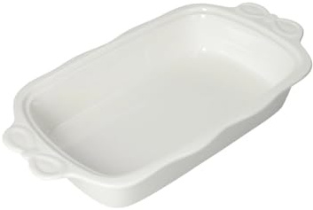 Pirofila da Forno in Ceramica Fiocco Brandani 52911 Grande Bianca Casseruole da Forno Rettangolare