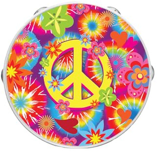 FIESTAS GUIRCA Hippie Tambourine, mehrfarbig, 17 cm, Musikinstrument für Kostümpartys und Hawaii-Feiern, ideales Accessoire für Karneval und Events, mehrfarbig, Bunt