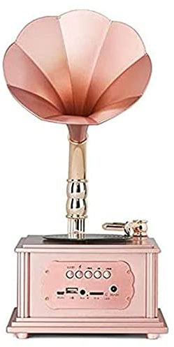 asdchZen Tourne-Disque Phonographe Bluetooth, Version Portable Gramophone, Haut-Parleur De Caisson De Basses De Style Rétro Vintage/Entrée Auxiliaire, CD, Radio FM/Am, Adaptateur 45 TR