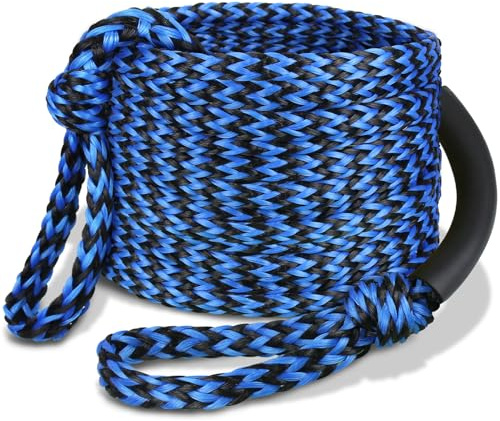 Boat Tow Rope 3K 60ft, Towable Floating Ropes for Water Ski Skiing Tubing Tubes Boating Wakeboard Towing Pull Thick Wakesurf Inflatables Tough Sports Line Watersports Kneeboard Surfboard Accessories