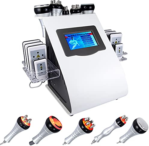 Máquina de Cavitación 6 en 1, Masajeador Corporal Multifuncional | Masajeador para Estiramiento de la Piel, Aparato de Reducción de Celulitis para Salones de Belleza en Casa