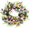 Générique Couronne D'oeuf de Pâques Fleur Artificielle Couronnes de Pâques Porte, Décoration de Pâques à Suspendre, Couronne de Pâques avec des œufs de Pâques Colorés, Couronne de Fleurs
