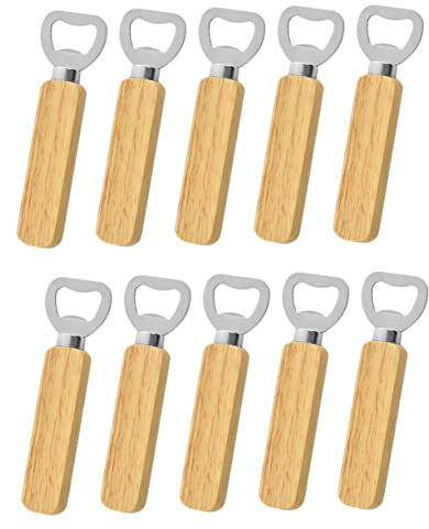 OUNONA 10piezas Abridor De Botellas Profesional Mango De Madera Abrebotellas Para Cerveza Suministro De Cocina