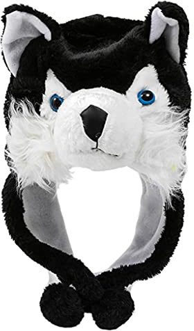 Wayfadacc Wolfs-Plüschmütze, Cartoon-Verkleidung, Tier, Winter, winddicht, für Erwachsene und Kinder