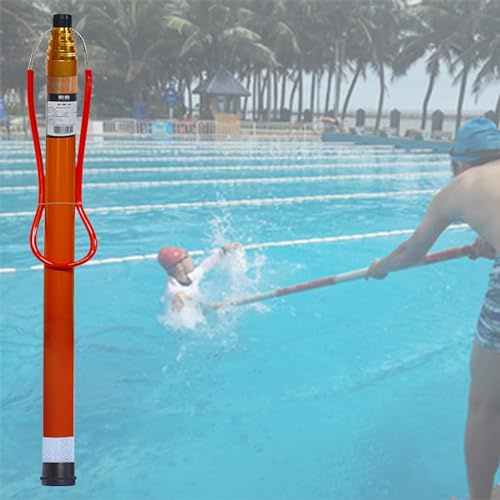 Gancho telescópico de rescate para piscina, de 4,5 a 6,4 m de largo, con extensión para parques acuáticos, playas y yates. Varilla salvavidas de emergencia para nadadores que se ahogan (largo: 1,2 a