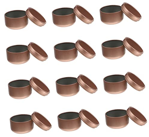 SOIMISS 12pcs Rose Gold Tinplate Candle Jars for DIY Candle Making Balm Aromatherapy Spice Storage Containers for Friends and Home Use