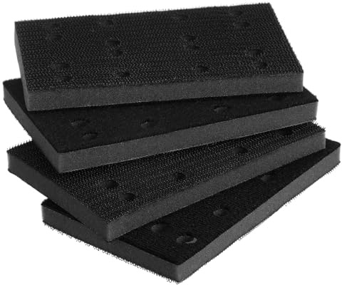 Operitacx 4pcs Sponge Cushion Buffer Backing Pads for Drill Sander Attachment with Hook and Loop, Easy to Use Black Sponge Material for Efficient Polishing Performance at Home Or Office