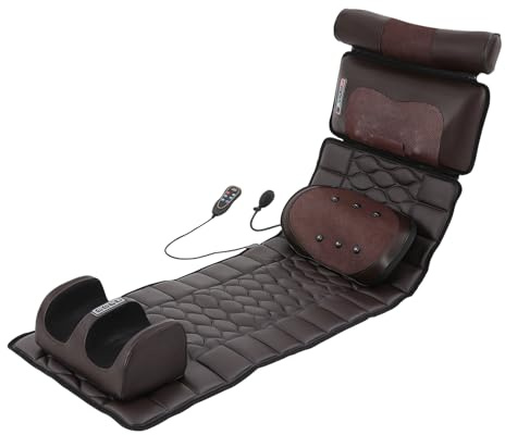 MooBeey Elektrisk helkroppsmassagematta med infraröd värmekompress, 8 massagelägen justerbar värmekudde massagesittdyna, massagematta helkroppsmassageapparat med 20 massageknutar