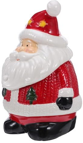 GOOHOCHY Keramik Weihnachtsmann Keksdose Mit Luftdichtem Deckel Weihnachtsbonbonglas Als Vorratsdose Für Kekse Und Snacks Festliche Tischdekoration