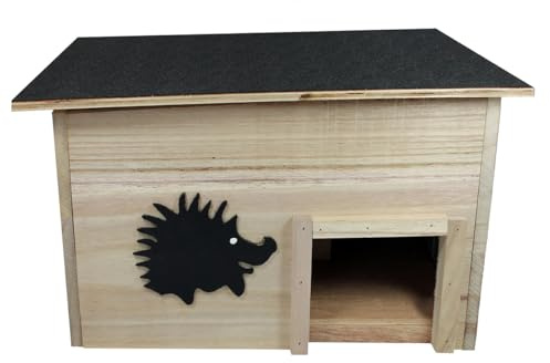 colourliving Igelhaus aus FSC-Holz mit Katzenschutz, Wetterfestes Igelhotel mit abnehmbarem Dach und Boden – sicheres Igelhäuschen für Garten & Terrasse