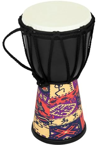 4-zoll Afrikanische Djembe Handtrommel für Kinder, Anfänger, Schwarz | Pvc mit Kunstziegenfell, Robust Verarbeitet, für Klassenmusik und Bühnenauftritte