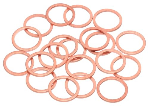 QUARKZMAN 20 Piezas Arandelas Planas Cobre Mejorada M16 16x20x1,5mm Métrica | Arandela Plana, Anillos Apriete, Para Sellado, Tornillos Tuercas Conexiones Reparación Electrónica