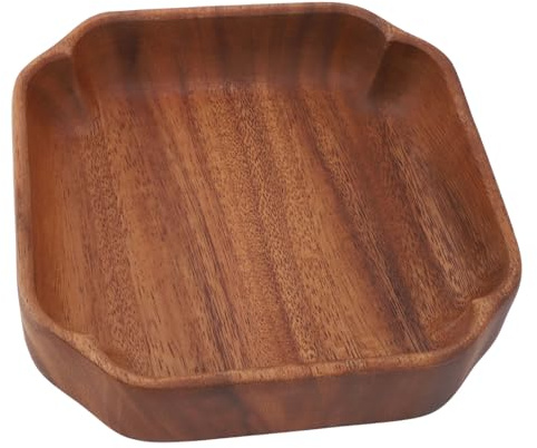 Beufee Platos de madera, bandeja de madera, de madera para aperitivos, pequeñas tablas de charcutería, decoración multiusos para el hogar, para ensalada, postre, fruta, merienda, nuez (Cuadrada)