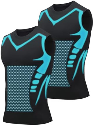 Canotta Compressione Uomo Canottiera Contenitiva Uomo Palestra Snellente Maglia Modellante Dimagrante Shapewear Intimo Senza Maniche Tank Bodybuilding Canotte Fitness Fascia Pancia Traspirante 2PC