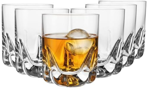KROSNO Everyday Whiskygläser 250 ml, 6er Set Old Fashioned Gläser | Whisky, Bourbon, Cocktails, Old Fashioned, bleifreies Kristallglas, dicker Boden, für Bar und Zuhause