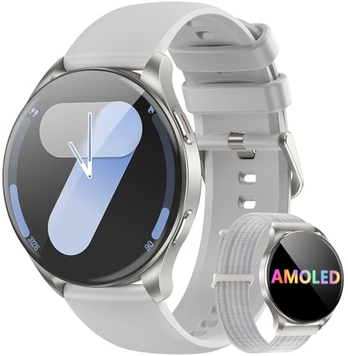 Blackview Smartwatch Uomo Donna, Effettua e Rispondi alle Chiamate, Orologio Smartwatch Fitness con 1.43' HD AMOLED/112+ Sportive/SpO2/Monitoraggio del Sonno/Cardiofrequenzimetro per Android IOS