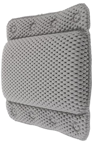 Toyvian Rutschfestes Badewannenkissen Grau mit Ergonomischer Nackenstütze und PVC Material Komfortables Kopfkissen für Badewanne und Spa Badeerlebnis