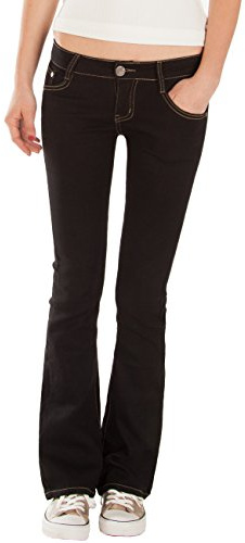 Fraternel Jeans Donna Bootcut Stretch Vita Bassa Nero Taglia: M