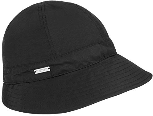 Seeberger Uni Anti-Rain Glockenhut Hut Damenhut Stoffhut Regenhut Outdoorhut Damen - mit Futter Winter Herbst Sommer Frühjahr Frühling-Sommer Herbst-Winter - One Size schwarz
