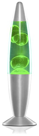 InnovaGoods - Lampada Lava LED Rilassante 25W, Effetto Ipnotico Calmante, Decorativa Vintage per Camera da Letto, Soggiorno, Ufficio, Inclusa Lampadina di Ricambio, Verde, Vetro