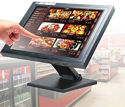 HanseMay - Monitor touchscreen da 15, risoluzione 1024 x 768, VGA, per locali, ristorante, bar pub