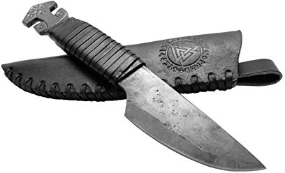 Toferner Knife Thor Handgeschmiedetes Federstahl Messer im keltischen Stil - Scharfe & spitze Klinge mit Echtledertasche - für Kunst- & Kulturliebhaber