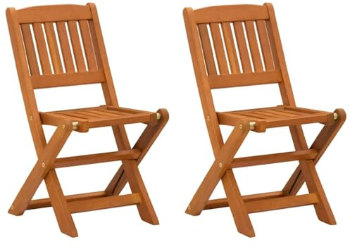 vidaXL Eukalyptusholz Massiv 2X Gartenstuhl Klappbar Balkonstuhl Stuhl Kinder