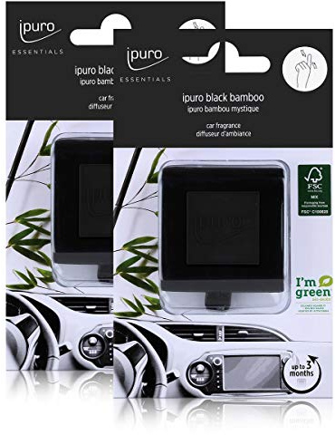 Essentials by Ipuro Car Line Autoduft black bamboo - Kräftig, grüne Frische vereint mit einer holzigen Nuance – ein herb-frischer Duft (2er Pack)