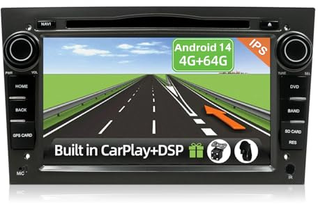 YUNTX [4GB+64GB] Android 14 Autoradio für Opel Meriva/Vivaro/Astra/Corsa-[Integriertes CarPlay/Android Auto/DSP/GPS]-7” IPS Touch Screen-CAM+MIC-DAB/Mirror Link/Bluetooth 5.0/AHD/360 Kamera/WiFi