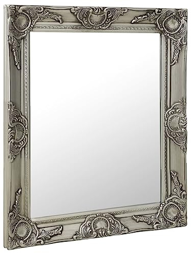 vidaXL Espejo de Pared Estilo Barroco Plateado 50x60 cm