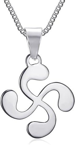 BOBIJOO Jewelry - Pendentif Collier Croix Basque Lauburu Homme Femme Acier Argenté et Chaîne