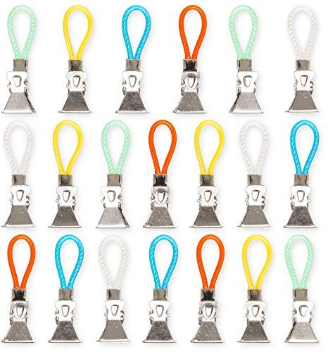 Aufhänger für Küchentuch, Handtuchclips, Fotoleine, Fotoclips, Fotos Bilder aufhängen, Haken, Schlaufen, Set, Handtuch Clips, Geschirrtücher, Klammern, Klips ohne nähen, zum aufhängen, 20er Pack