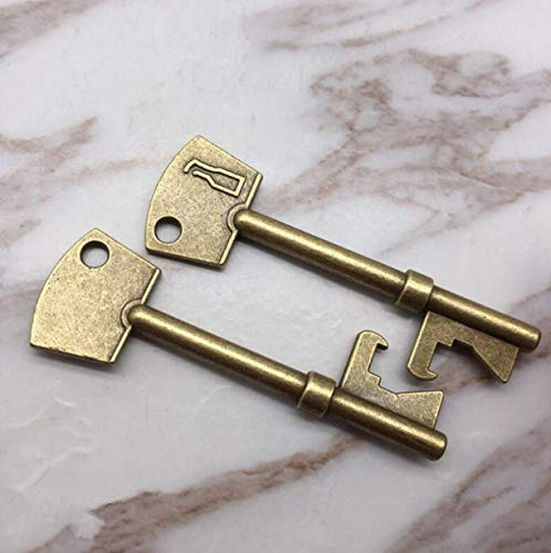 ZHONGJIUYUAN 50 pezzi vintage scheletro portachiavi apribottiglie birra partner segnaposto chiavi di nozze bomboniera per anniversario festa di laurea