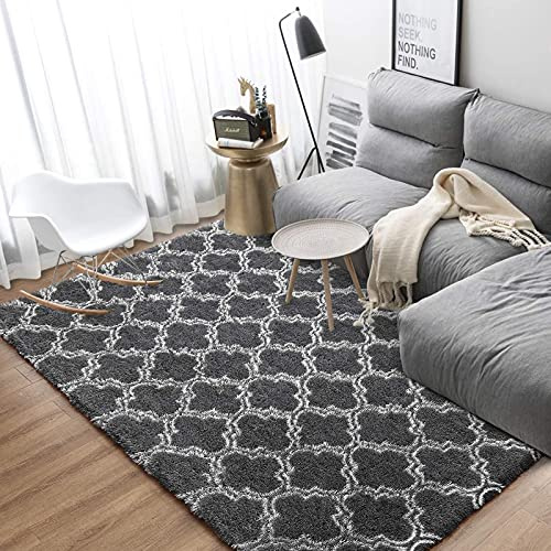 VanderHOME Pelo Alto Tappeto Morbido Antiscivolo Zona Moderna Decorativo Per Qualsiasi Per Camera Da Letto, Soggiorno, Decorazione Per La Casa Soggiorno Adatto Per Bambini 80 * 200cm-Grigio classico