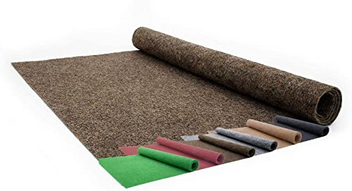Moqueta exterior | dimensiones y colores a elegir | ideal para terraza, piscina, balcón, garaje o sala de juegos | suelo exterior (150 x 200 cm, marrón)