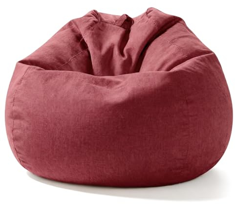 Aiire Relaxo Sitzsack Gaming mit Füllung - Bean Bag Chair für Erwachsene, Jungen und Kinder - Bodenkissen Grob, Chill Sessel für Kuschelecke – Sitzsäcke Rot
