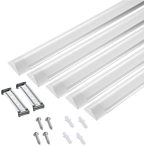 20x 60w LED Batten Lights 6ft, 180cm, 6500k Daylight, IP20 LED Fluorescent Strip Light Fitting for Ceiling Home & Office, Workshop & Garage Lighting