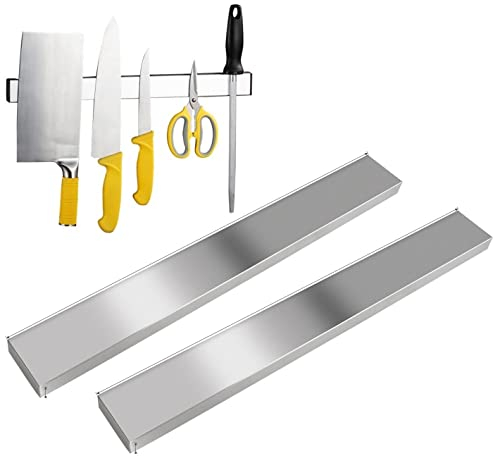 3er Set Magnetleiste selbstklebend 40cm - Messerleiste Edelstahl Ohne Bohren | Magnetschiene für Werkzeug & Küchenutensilien | Werkzeugleiste mit Klebeband | Messerhalter Wandhalter | Werkzeughalter