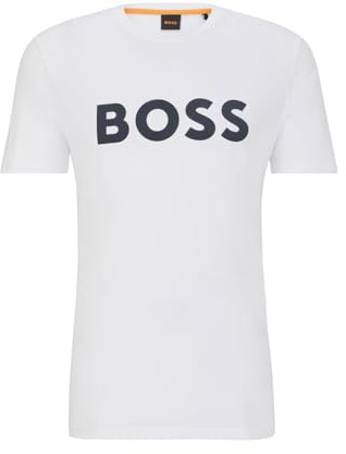 BOSS T-Shirt en Jersey De Coton avec Grand Logo Imprimé