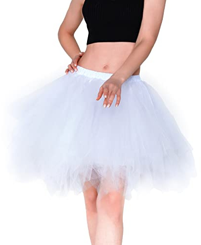 Homipooty Tüllrock Damen Tütü Damen XXL Erwachsene Ballett Tutu Rock Tanzen Tüllrock Kurz Petticoat Unterrock 50er 80er Jahre Outfit Karneval Halloween Kostüm