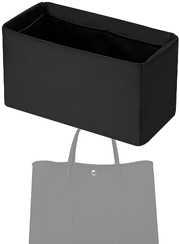 XYJG Seide Handtasche Einsatz Organisator für Hermes Garden Party 26/30/36/49 Taschen, Luxuriöser Tasche Tote Einsatz, Behalten Sie die Form der Tasche bei, Leicht (GP30, Schwarz)